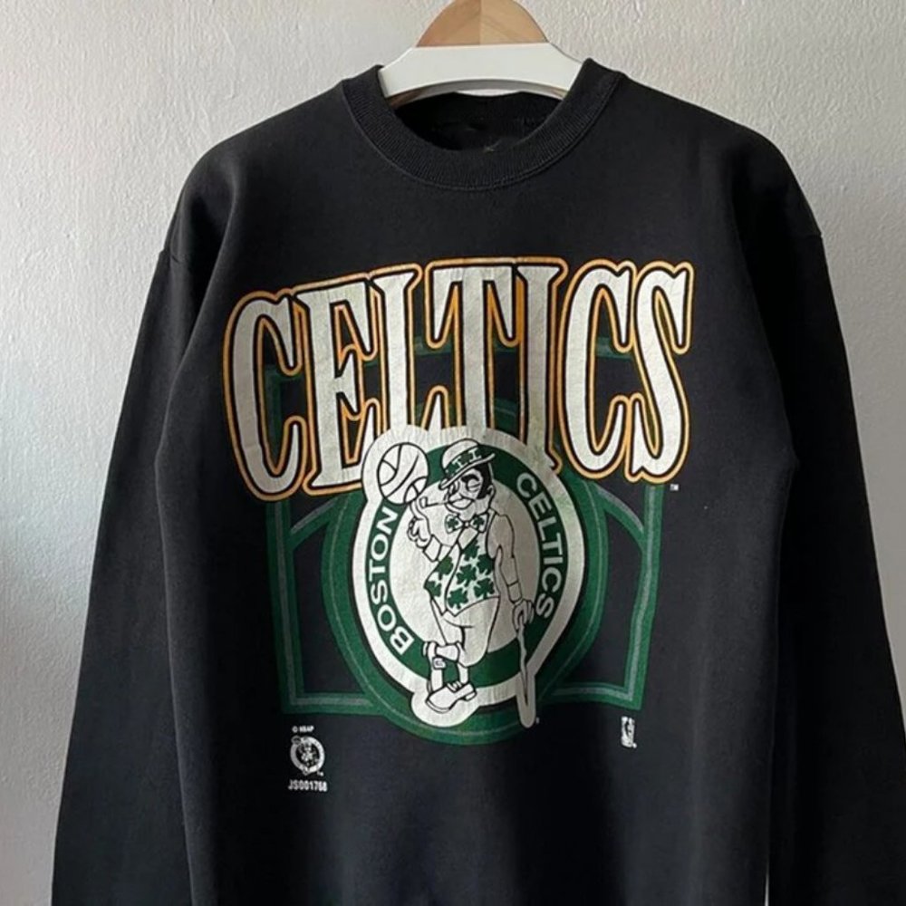 Vintage 90s Boston Celtics Basketball Crewneck Shirt Boston Celtics Shirt